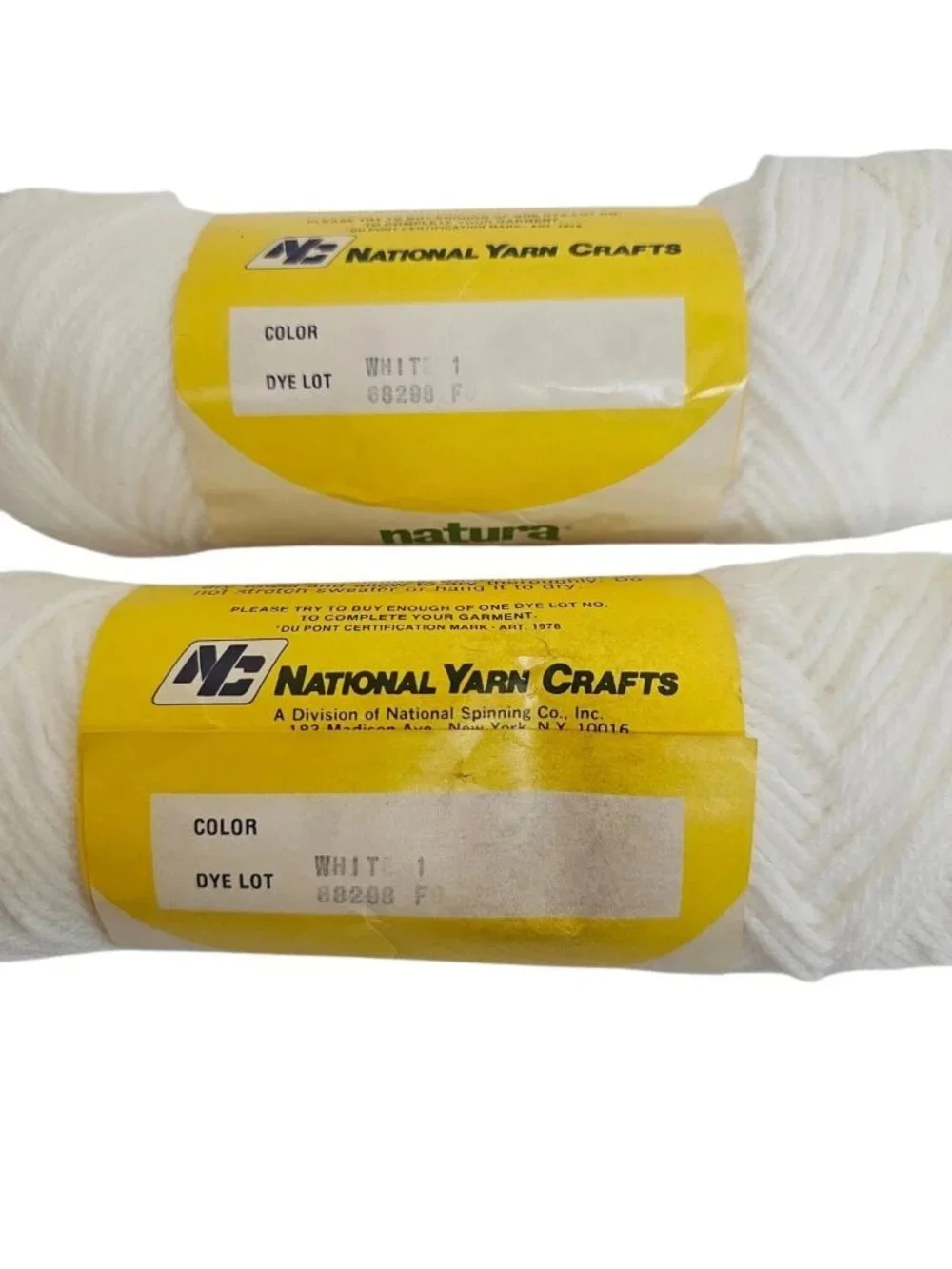 13 Skeins Wendy Aran Yarn Vtg Ames Wintuk Ivory Orlon White Romaxe Blue 3.5 oz